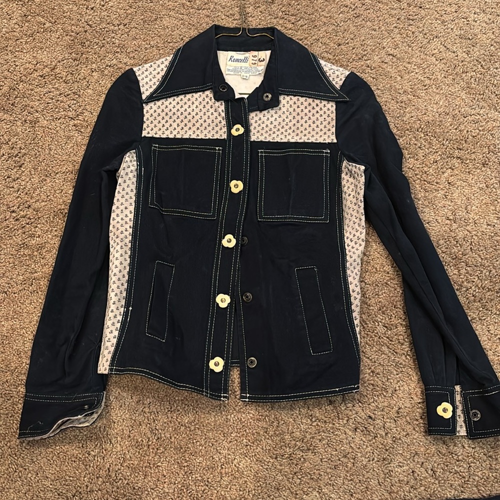 Women's Navy and Cream Jacket and Pants Set - Picture 2 of 6